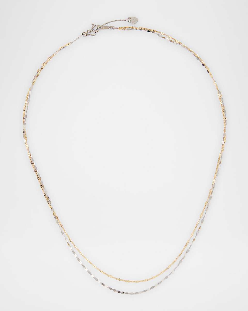 18K Gold and Platinum Layered Necklace